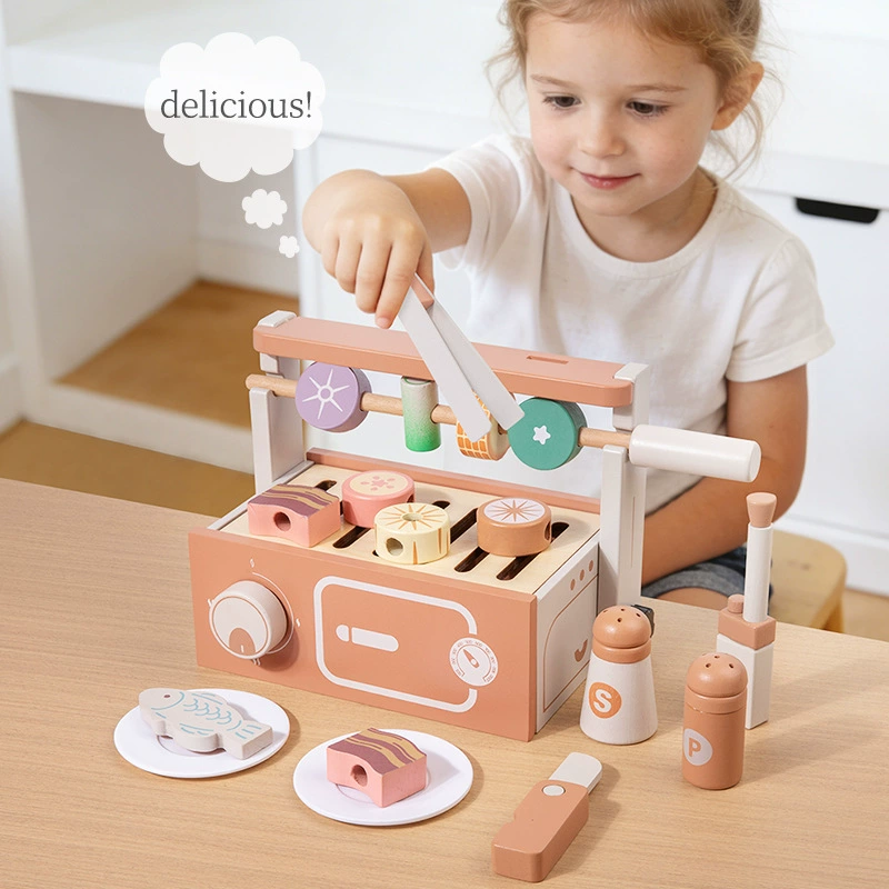 Kids Without Education - Houten speelgoed BBQ grillset voor kinderen,