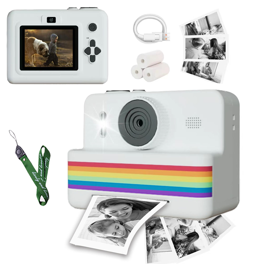 Kids Educational Videos - Digitale kindercamera voor fotografie Miniprinter Draagbare