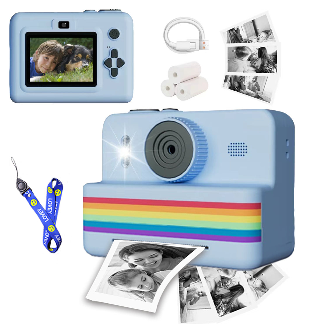 Kids Educational Videos - Digitale kindercamera voor fotografie Miniprinter Draagbare