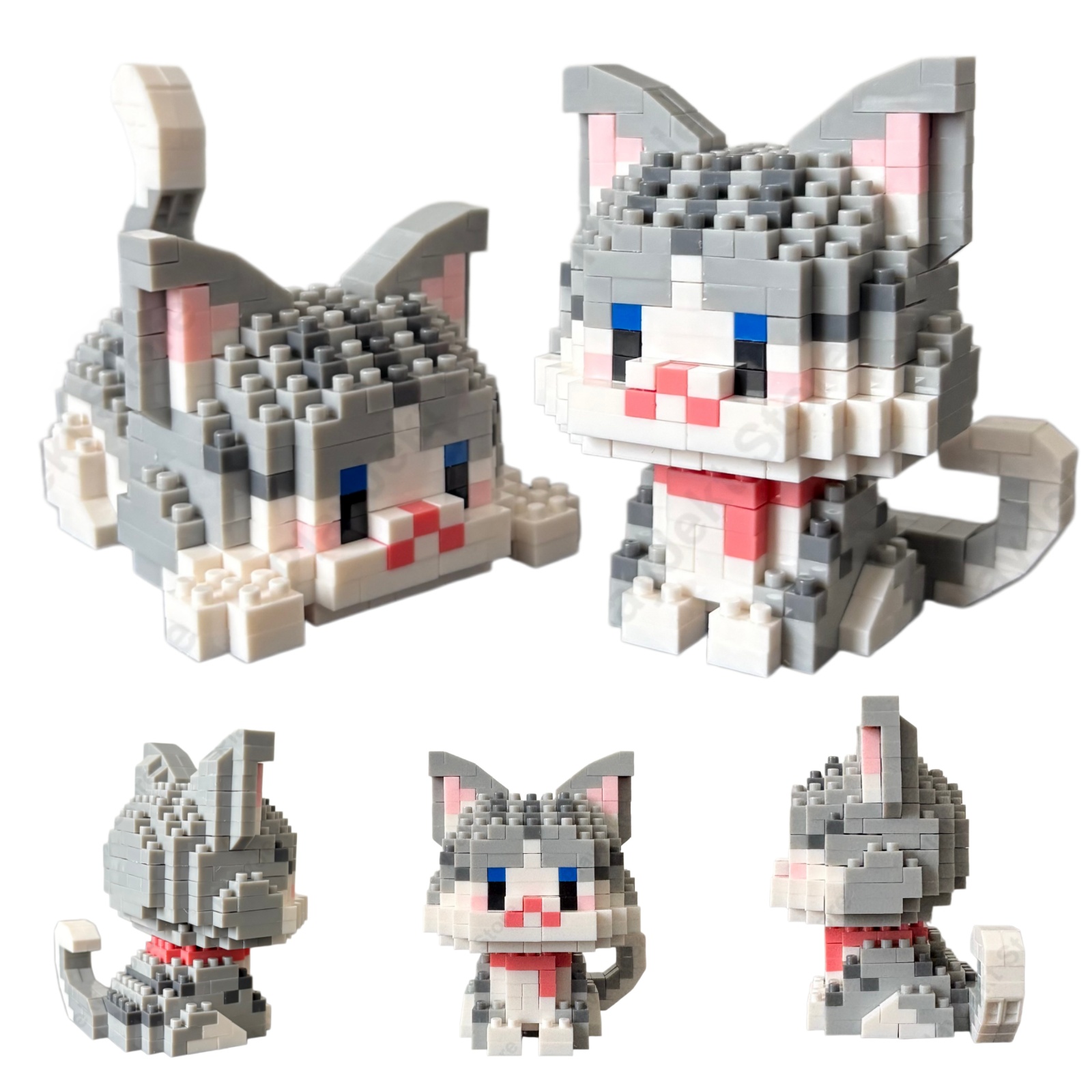 Kids Education Tips - DIY Zilvergekleurde Kitten Mini Bouwstenen Enkelvoudige