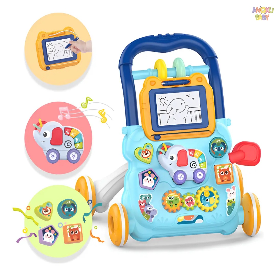 Kids Education Tips - Vroege educatieve babywalker met afneembaar tekenbord,
